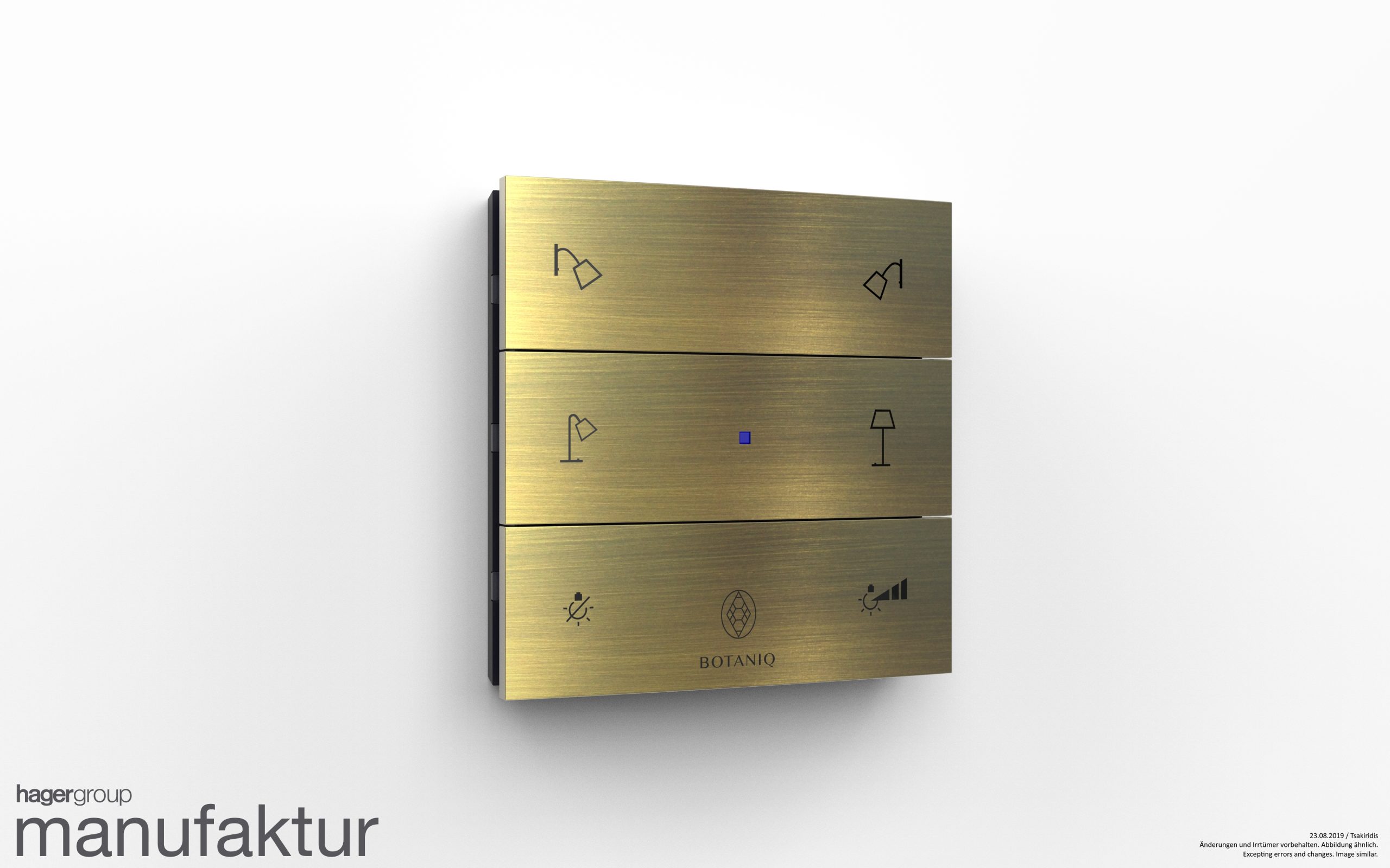 Berker BIQ 3gang burnished brass